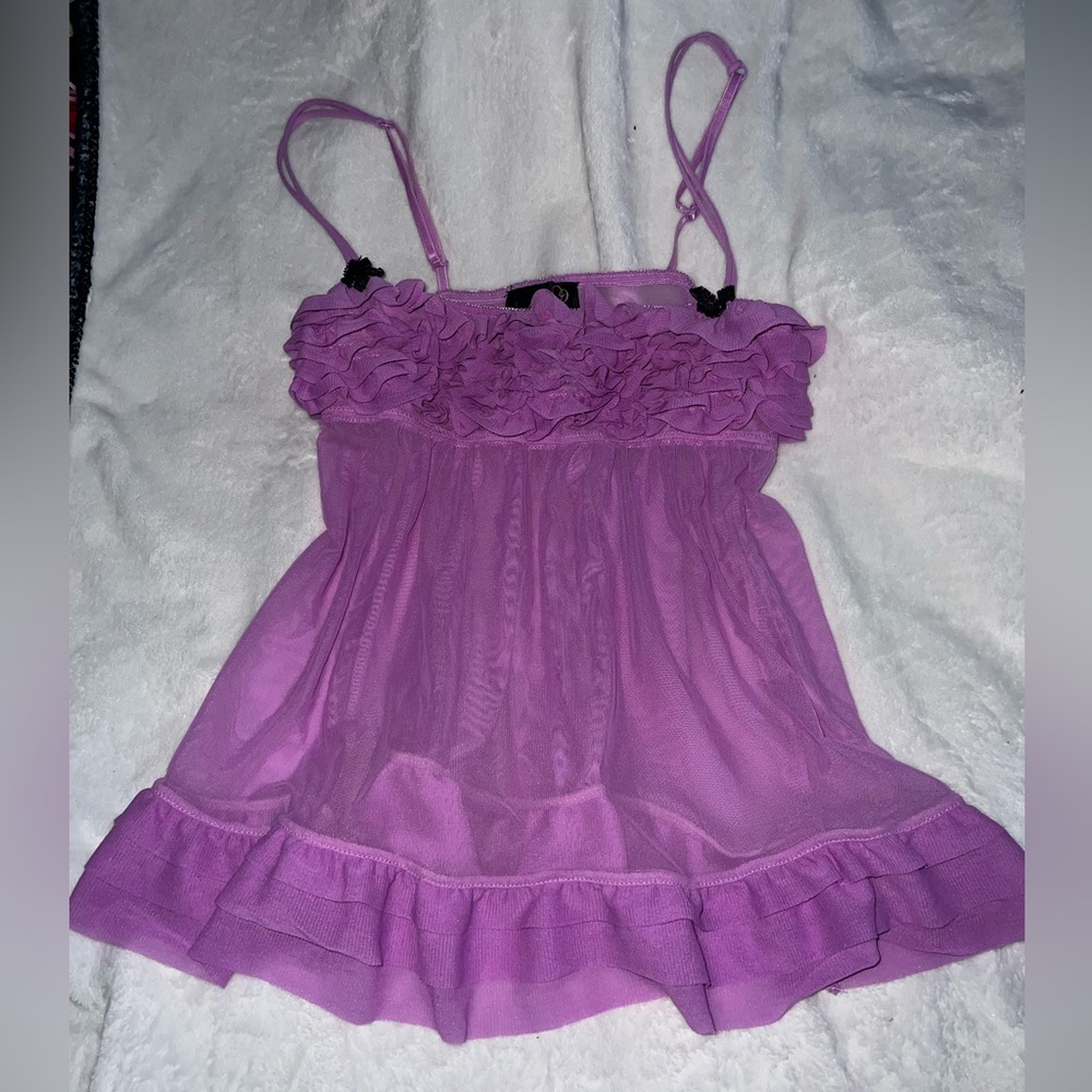 La SENZA Purple Ruffled Chemise - Picture 1 of 3
